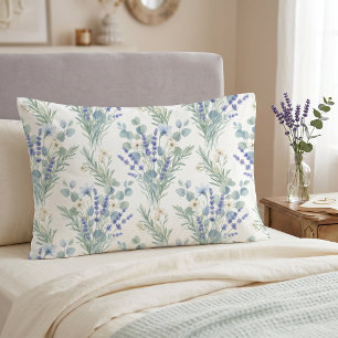 Watercolor Lavender & Eucalyptus Pillowcase