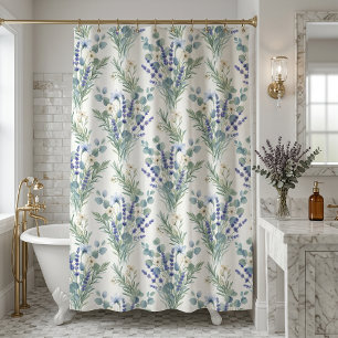 Watercolor Lavender & Eucalyptus Shower Curtain