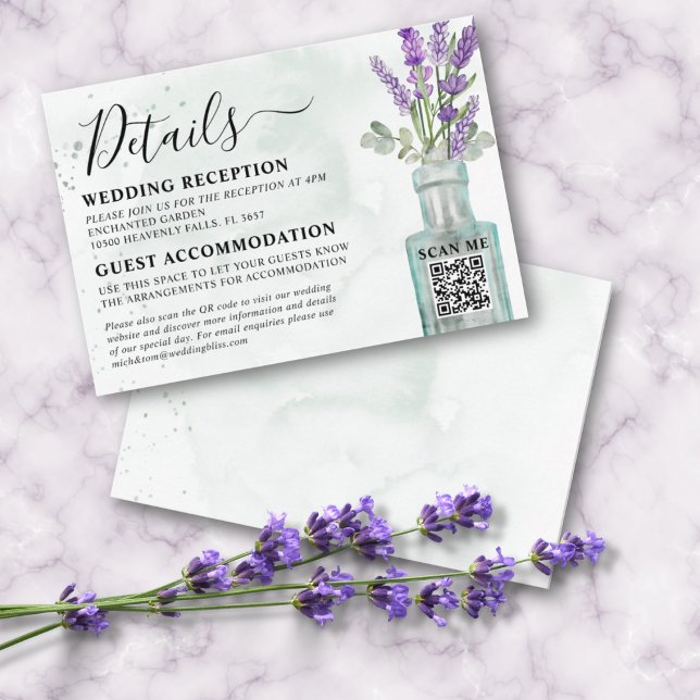 Watercolor Lavender & Eucalyptus Wedding Details Enclosure Card (Creator Uploaded)