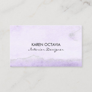 Watercolor Lavender Faux Glitter Business Card