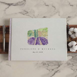 Watercolor Lavender Fields  Guest Book