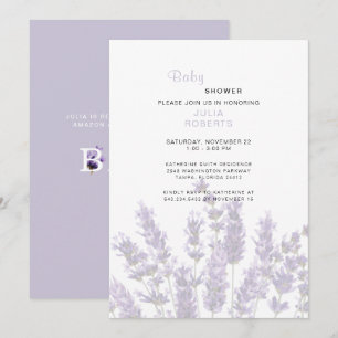 Watercolor Lavender Floral Baby Shower  Invitation