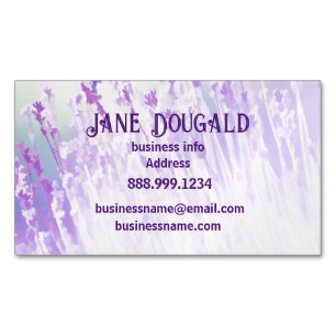 Watercolor Lavender Floral Classic Writer's Magnetic Business Card