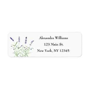 Watercolor Lavender Floral Herb Return Address