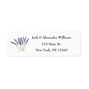 Watercolor Lavender Floral Herb Return Address Lab