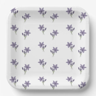 Watercolor Lavender Floral Paper Plate