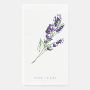 Watercolor Lavender Floral Personalised Wedding  Napkin
