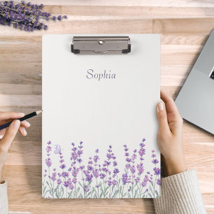 Watercolor Lavender Floral Purple Clipboard