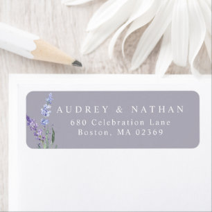 Watercolor Lavender Floral Return Address