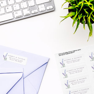 Watercolor Lavender Floral Return Address