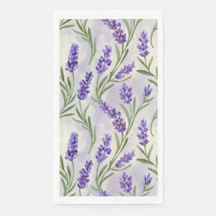 Watercolor Lavender Floral Seamless Pattern Napkin