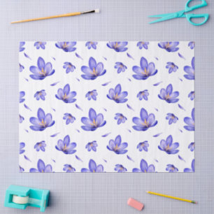 Watercolor Lavender Floral Tissue Paper