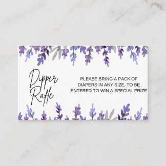 Watercolor Lavender Flower Dipper Raffle Card