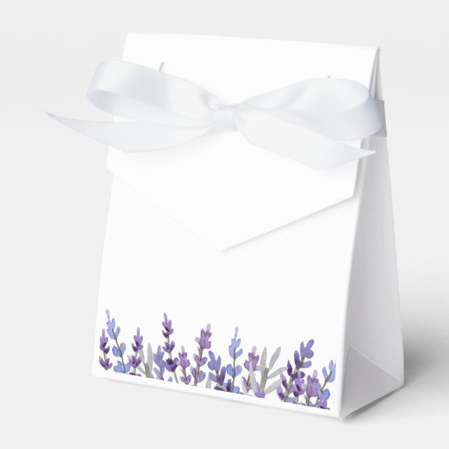 Watercolor Lavender Flower Favour Box (Front Side)