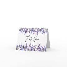 Watercolor Lavender Flower Thank You Card
