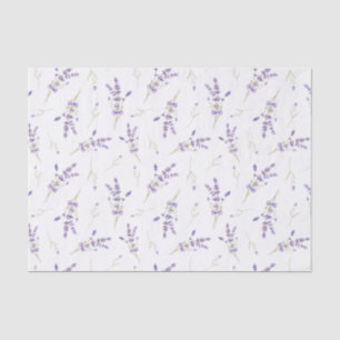 Watercolor Lavender Flowers and Leaves    Tissue Paper
