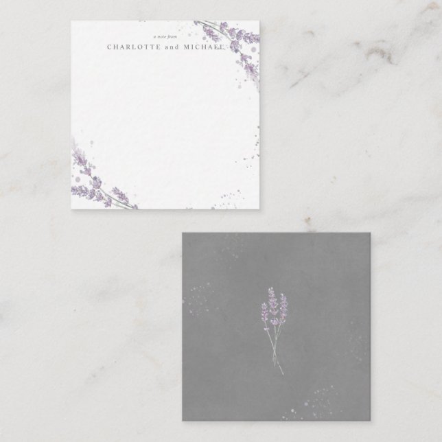 Watercolor lavender flowers card (Front/Back)