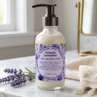 Watercolor Lavender Flowers Cosmetics Bottle