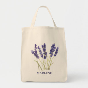 Watercolor Lavender Flowers Purple Floral Tote Bag