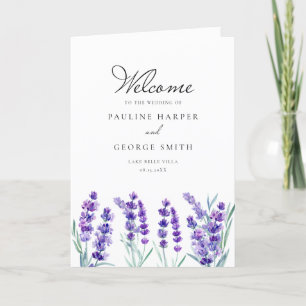 Watercolor Lavender Flowers Spring Wedding Booklet Programme