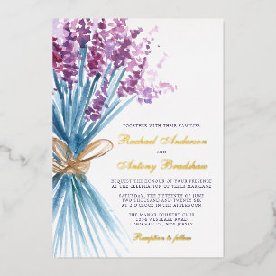 Watercolor Lavender Flowers Wedding