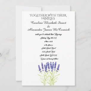 Watercolor Lavender Herbs Floral Wedding Invitatio Invitation