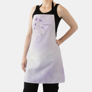 Watercolor Lavender Meadow Wildflower Mother's Day Apron