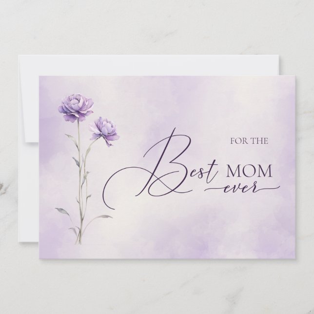Watercolor Lavender Meadow Wildflower Mothers Day  Holiday Card (Front)