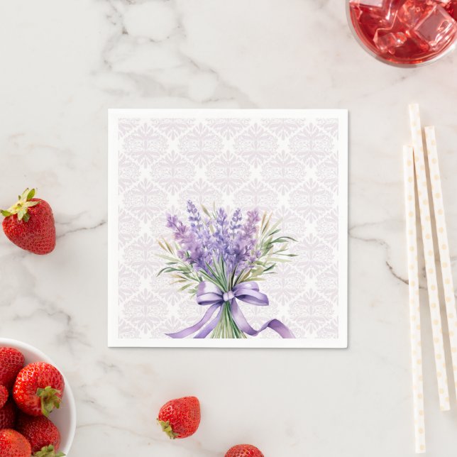 Watercolor Lavender  Napkin (Insitu)