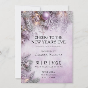 Watercolor lavender New Year's Eve Party Invitation