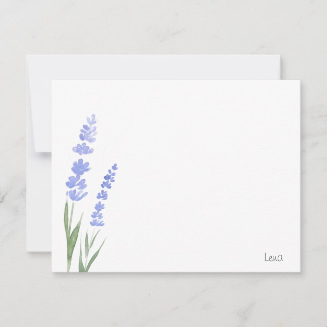 Watercolor Lavender Note Card (Front)