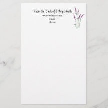 Watercolor Lavender Personalised Stationary