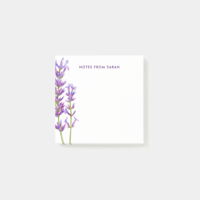Watercolor Lavender Post-It Notes (Front)