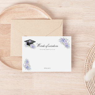 Watercolor Lavender Purple Floral Graduate advice Enclosure Card