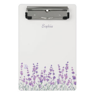 Watercolor Lavender Purple Floral Mini Clipboard