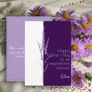 Watercolor lavender purple minimalist mother day holiday card