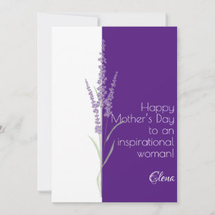 Watercolor lavender purple minimalist mother day holiday card