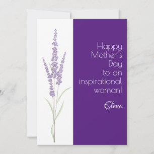 Watercolor lavender purple mother day holiday card