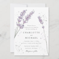 Watercolor lavender spatter elegant wedding