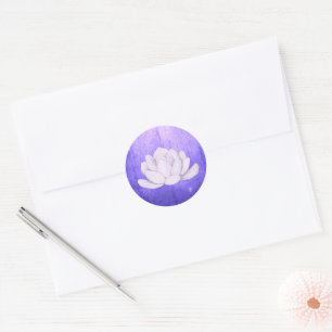 Watercolor Lavender Succulent, purple Classic Round Sticker