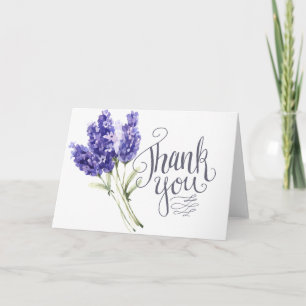 Watercolor Lavender Thank You Card