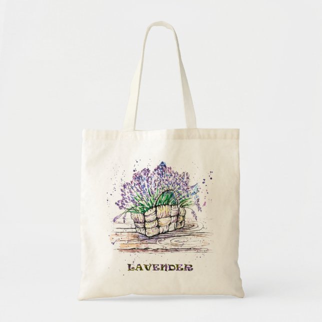 Watercolor Lavender  Tote Bag (Front)