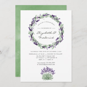 Watercolor Lavender Wedding Rehearsal Dinner Invitation