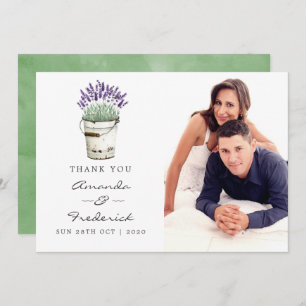 Watercolor Lavender Wedding Thank You Invitation