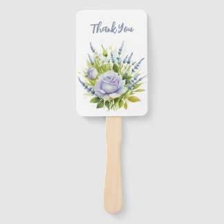 Watercolor Lavender Wildflowers Hand Fan