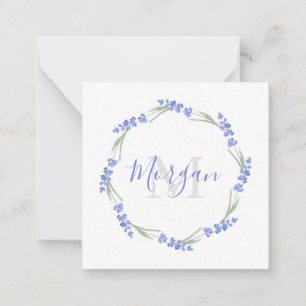 Watercolor Lavender Wreath   Card