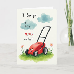 Watercolor Lawn Mower Love Card