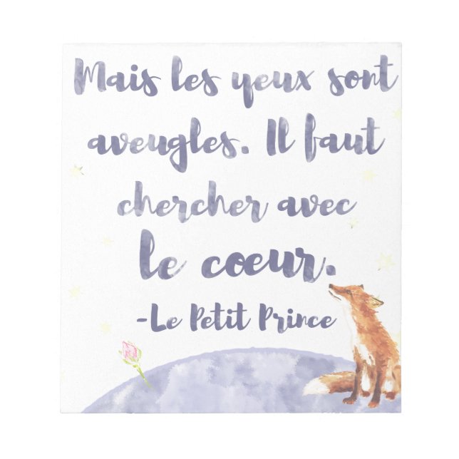 Watercolor Le Petit Prince The Little Prince Notepad (Front)
