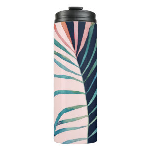 Watercolor leaf, abstract nature print. thermal tumbler