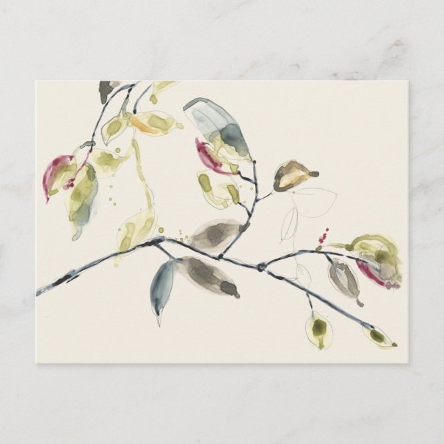 Watercolor Leaf Branch Postcard (Front)